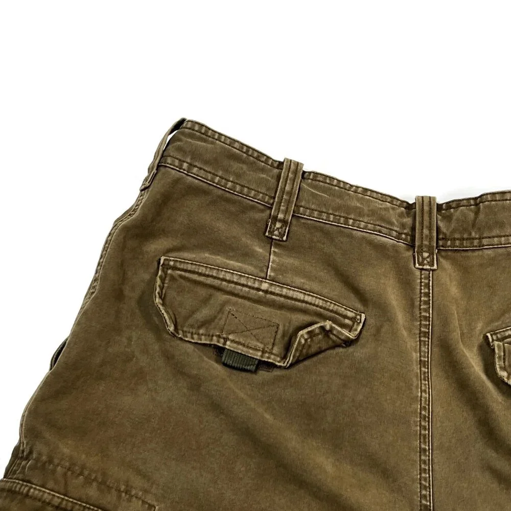 Abercrombie & Fitch‎ Cargo Shorts Green Heavy Button Fly 31 T-2083 Military